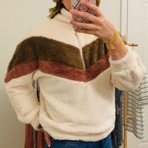 Chevron fur jacket